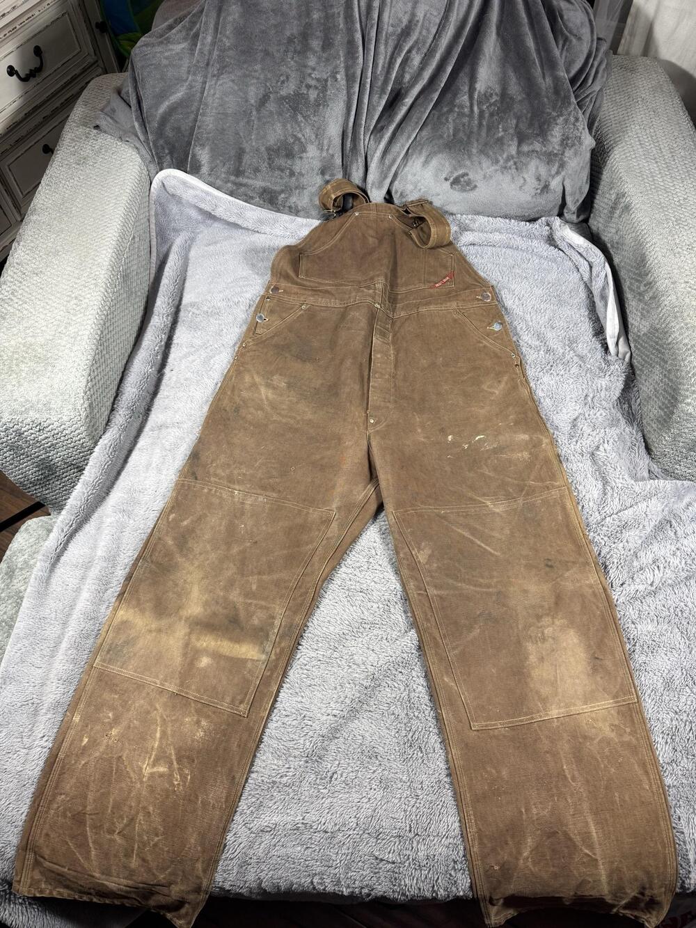 Vintage Finck's Red Bar Bib Overalls Mens 42 1950's (pre) Carhartt